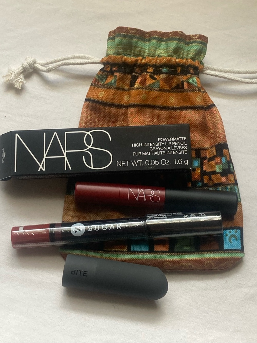 4 Pcs - Lippie Bundle - All New - NARS, Sugar and bite